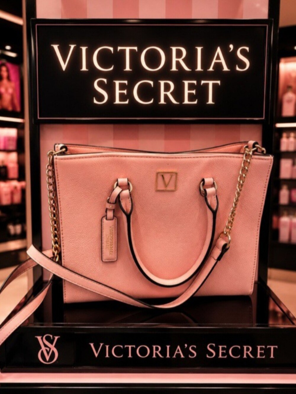 Victoria's Secret Pink Tote Shoulder Crossbody Purse Bag EUC
